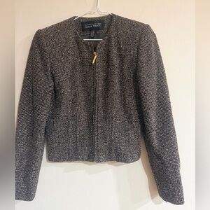 Ellen Tracy Women's Charcoal Tweed Blazer